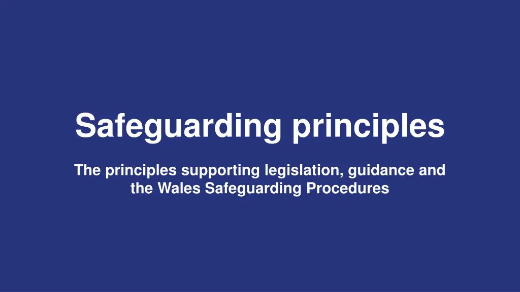 safeguarding principles