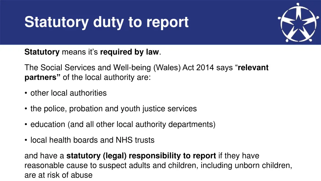 statutory duty to report