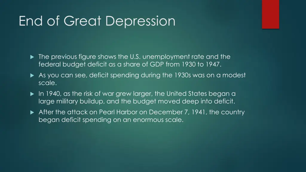 end of great depression 2