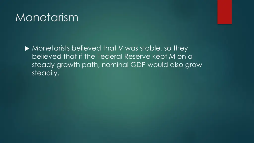 monetarism 1