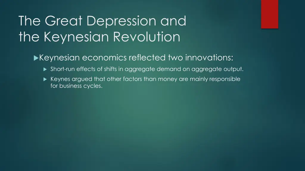 the great depression and the keynesian revolution 1