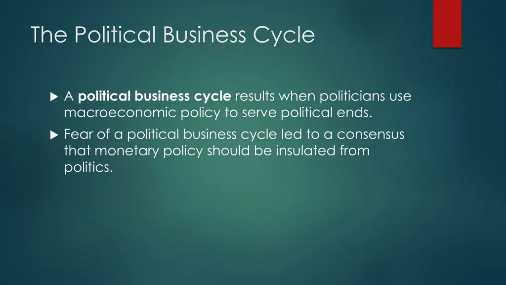 the political business cycle