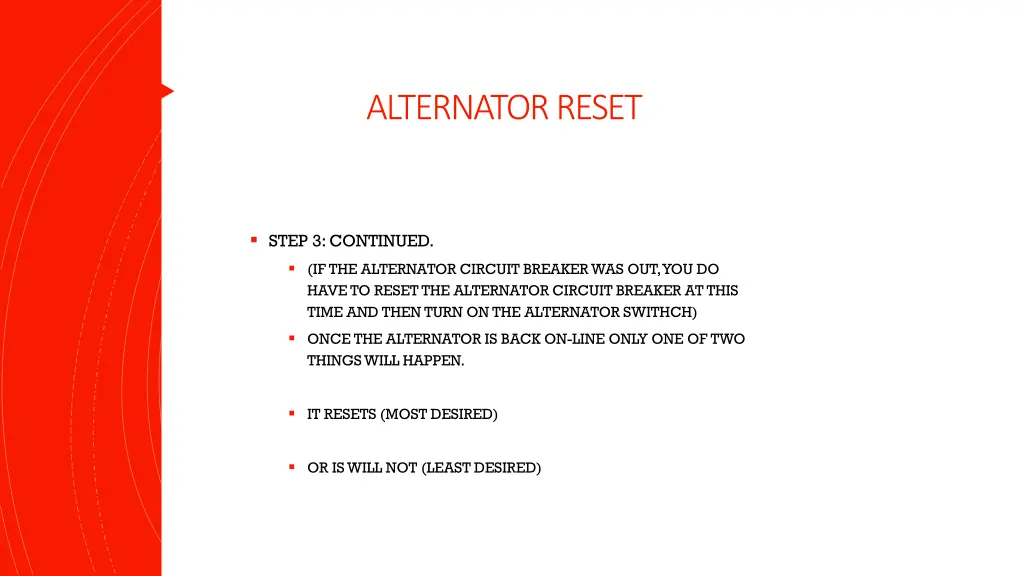 alternator reset 19