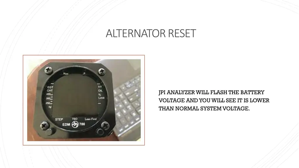 alternator reset 9