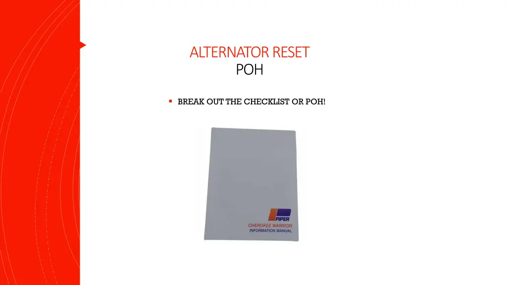 alternator reset poh