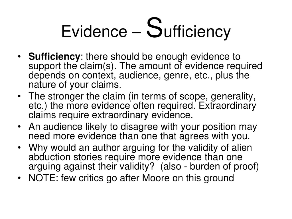 evidence s ufficiency