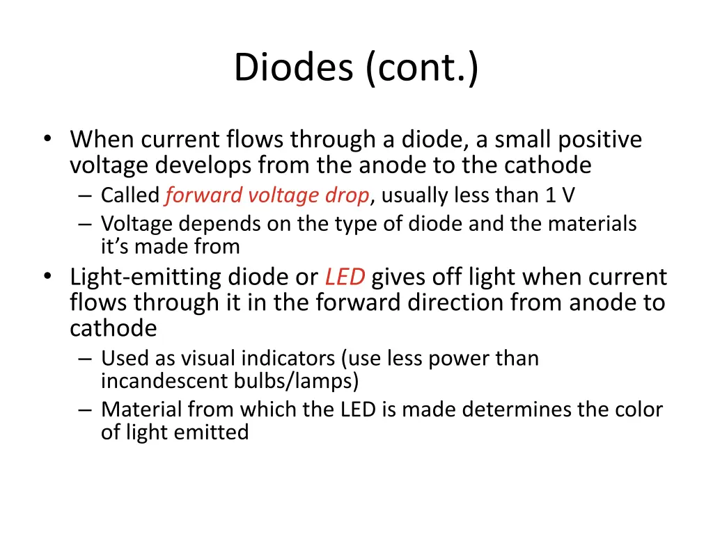 diodes cont