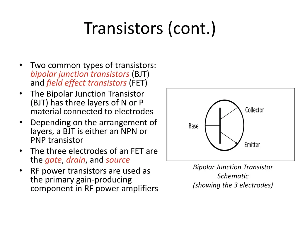 transistors cont