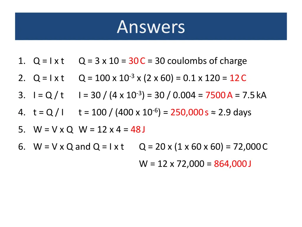 answers
