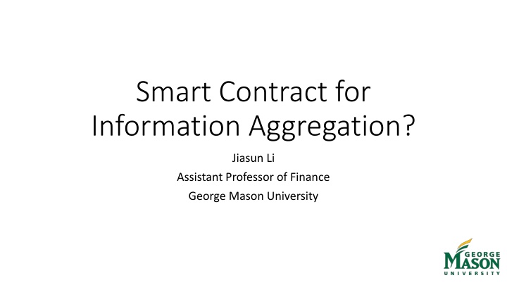 smart contract for information aggregation
