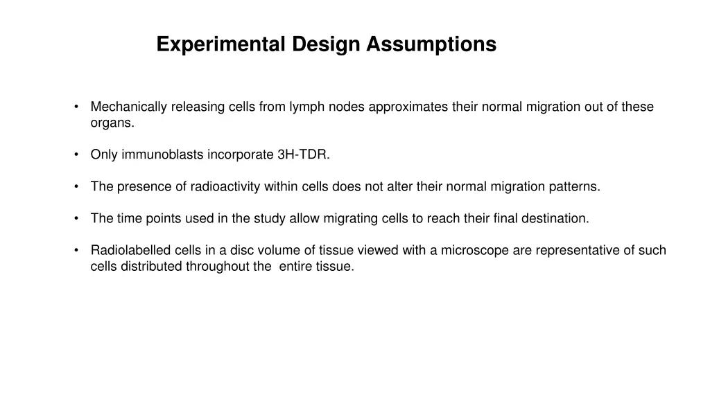 experimental design assumptions