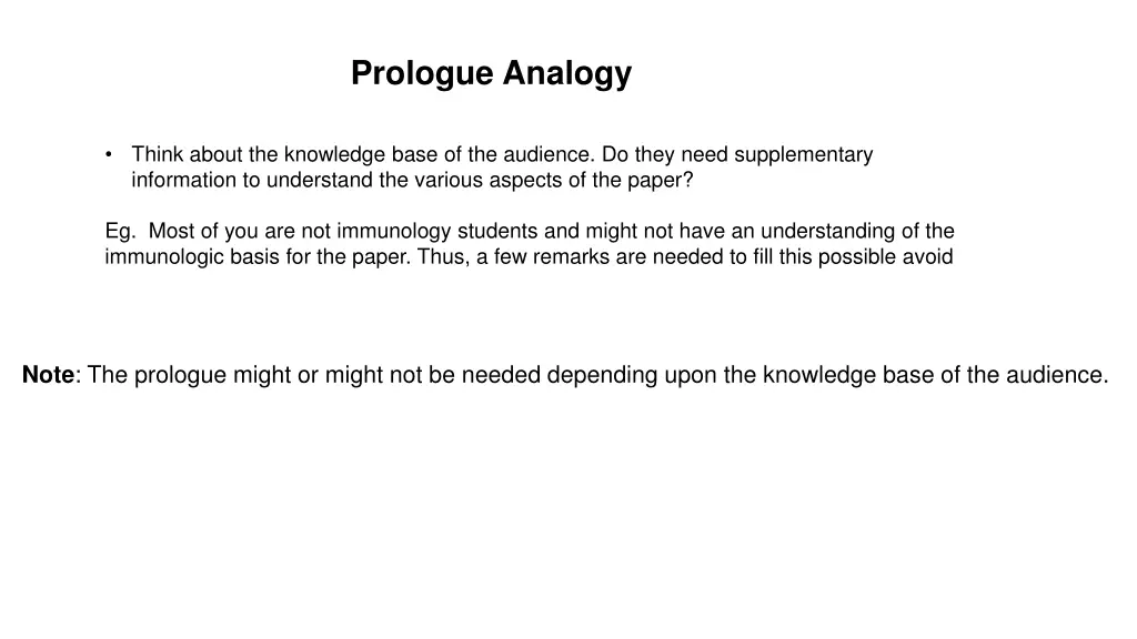 prologue analogy