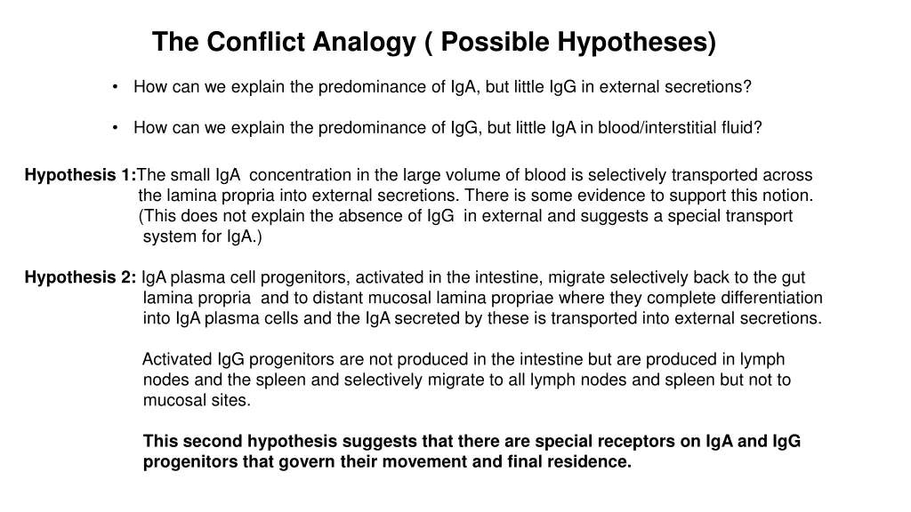 the conflict analogy possible hypotheses