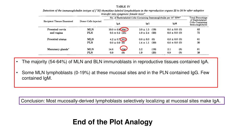 the majority 54 64 of mln and bln immunoblasts