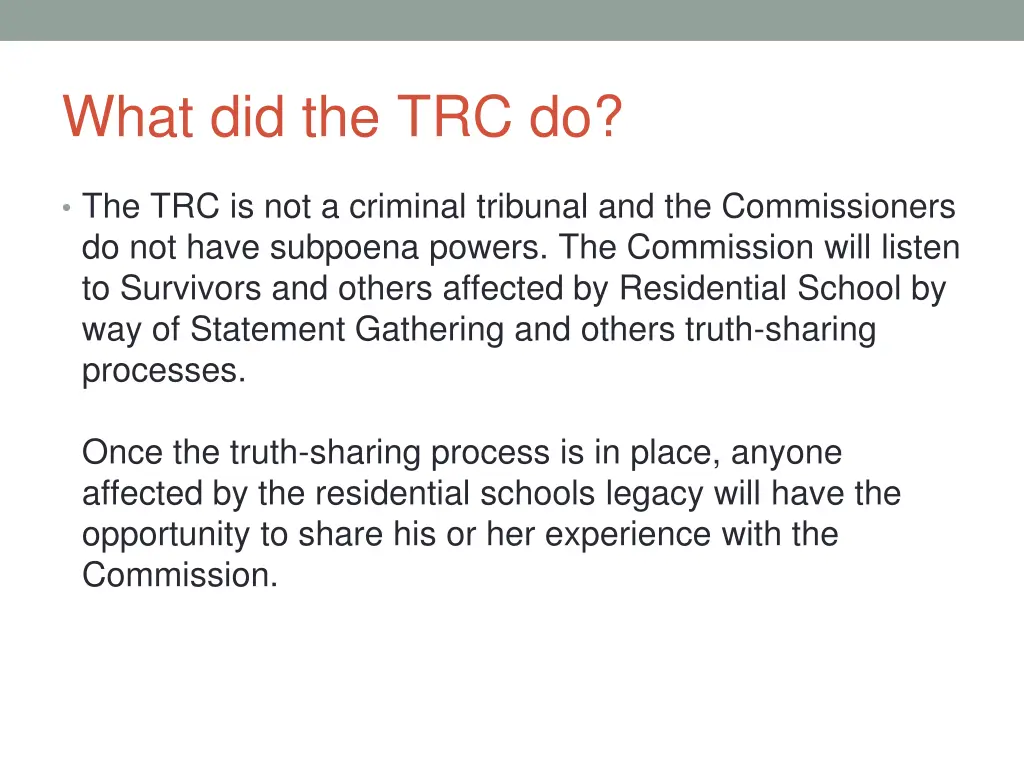 what did the trc do
