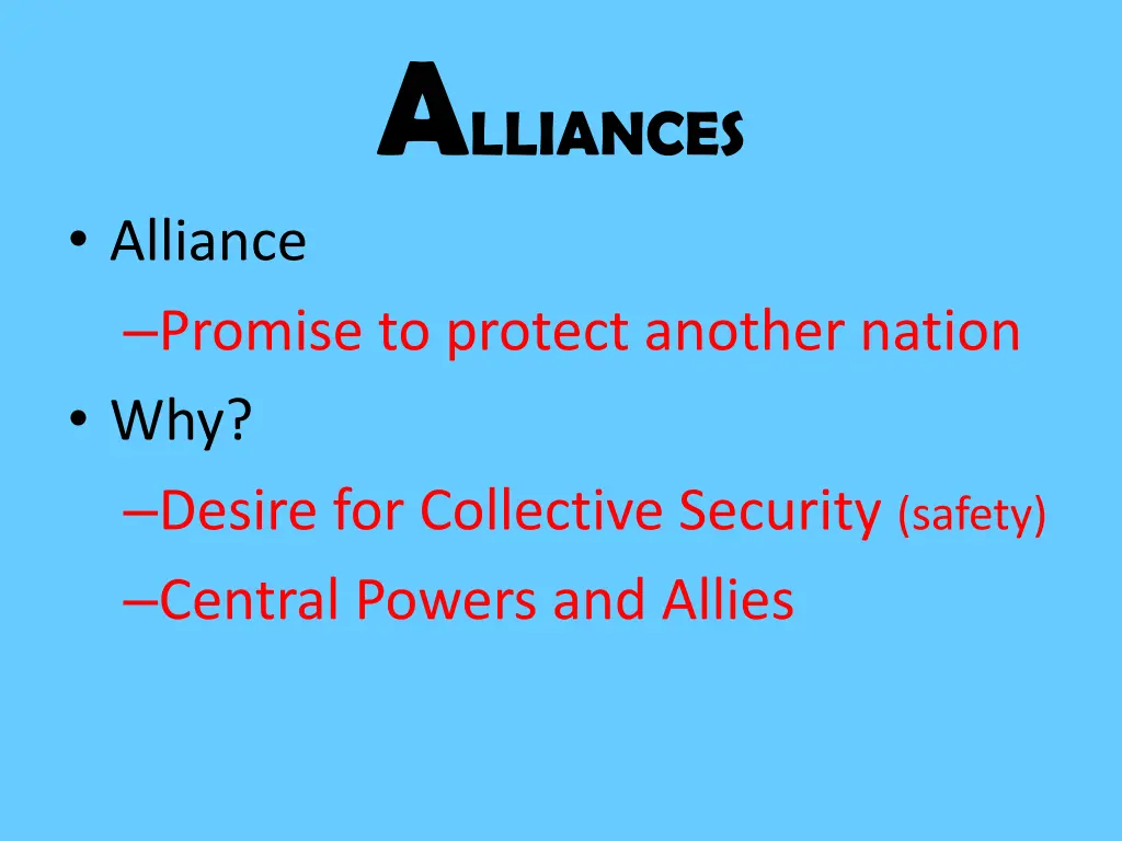 a lliances