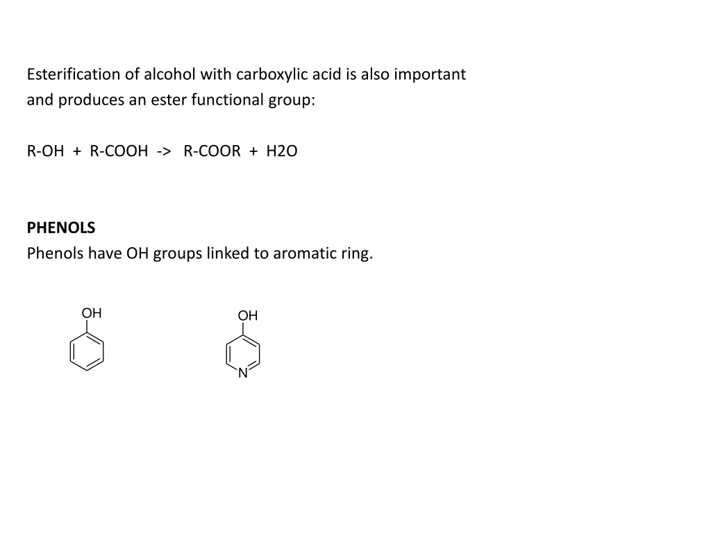 esterification of alcohol with carboxylic acid