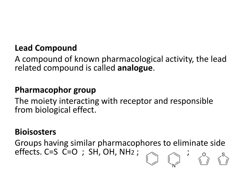 lead compound a compound of known pharmacological