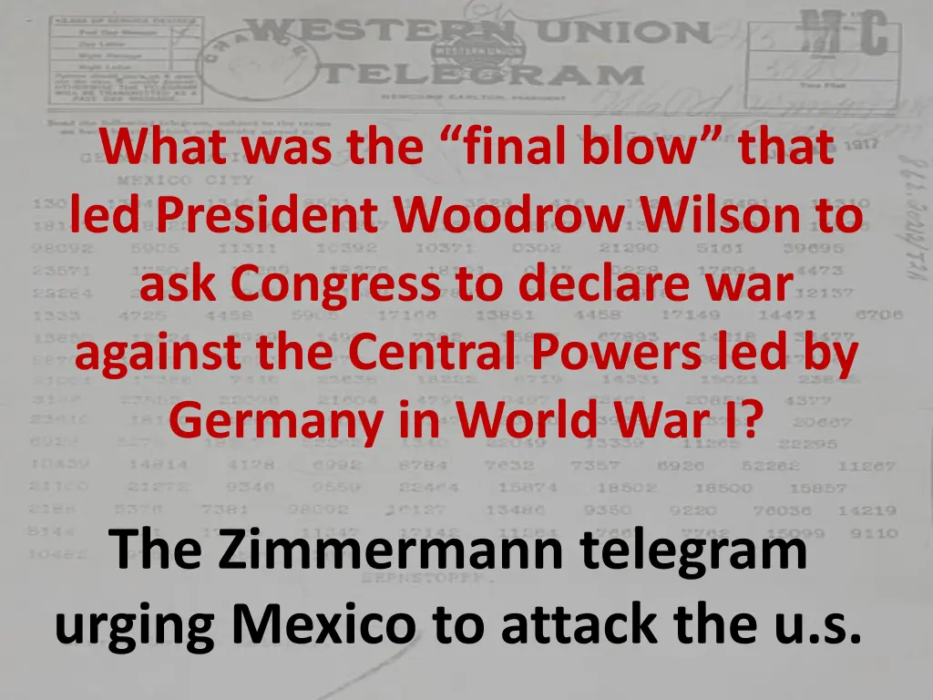 what was the final blow that led president