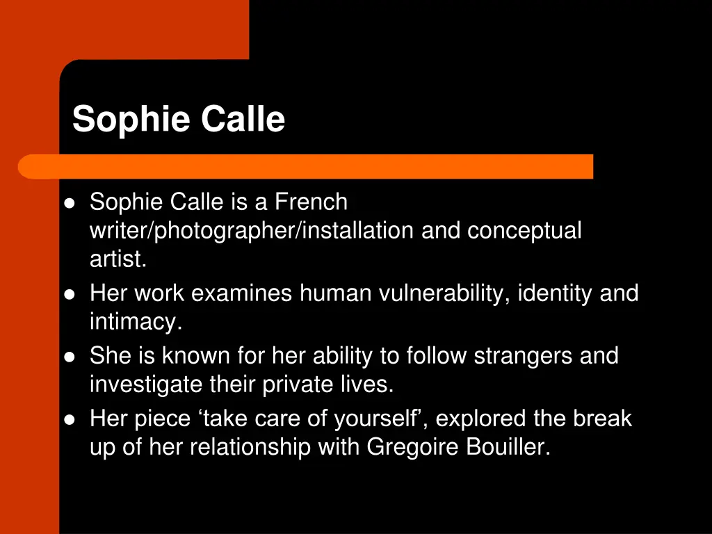 sophie calle