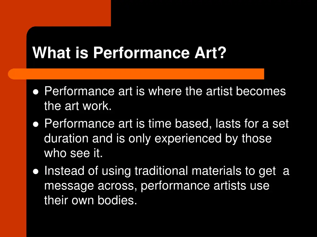 what is performance art