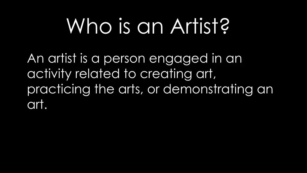 who is an artist