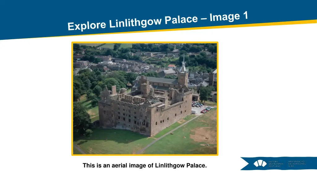 this is an aerial image of linlithgow palace