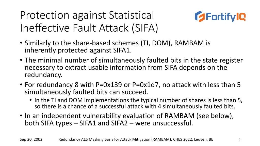 protection against statistical ineffective fault