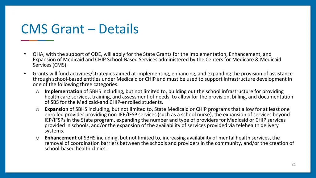 cms grant details