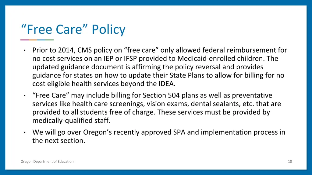 free care policy