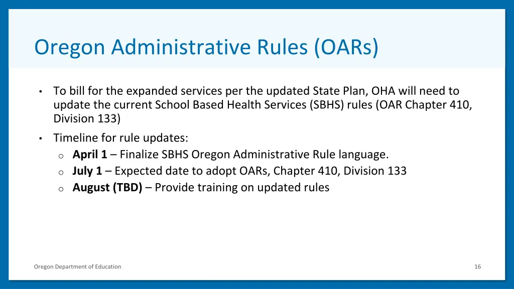 oregon administrative rules oars