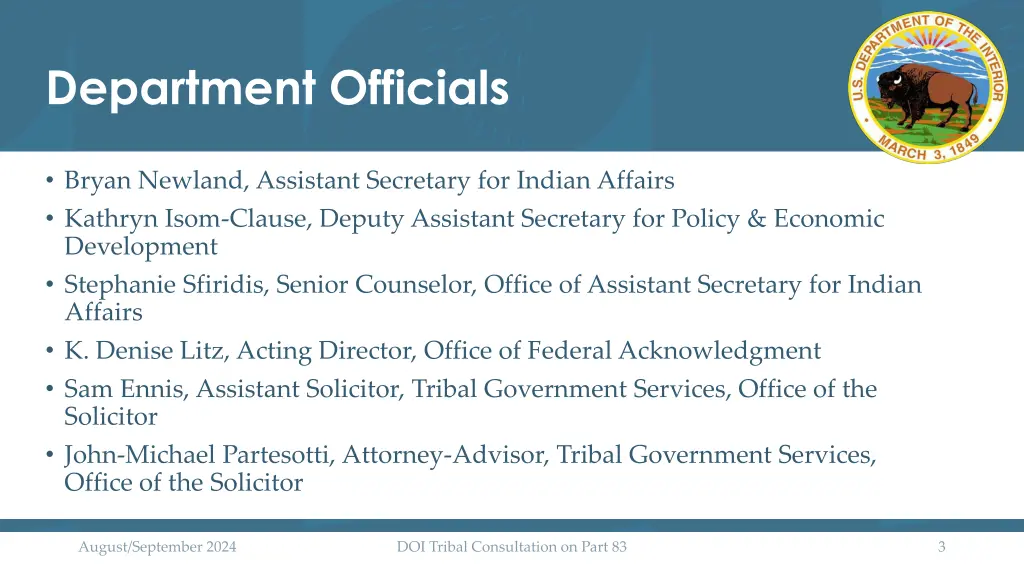 department officials