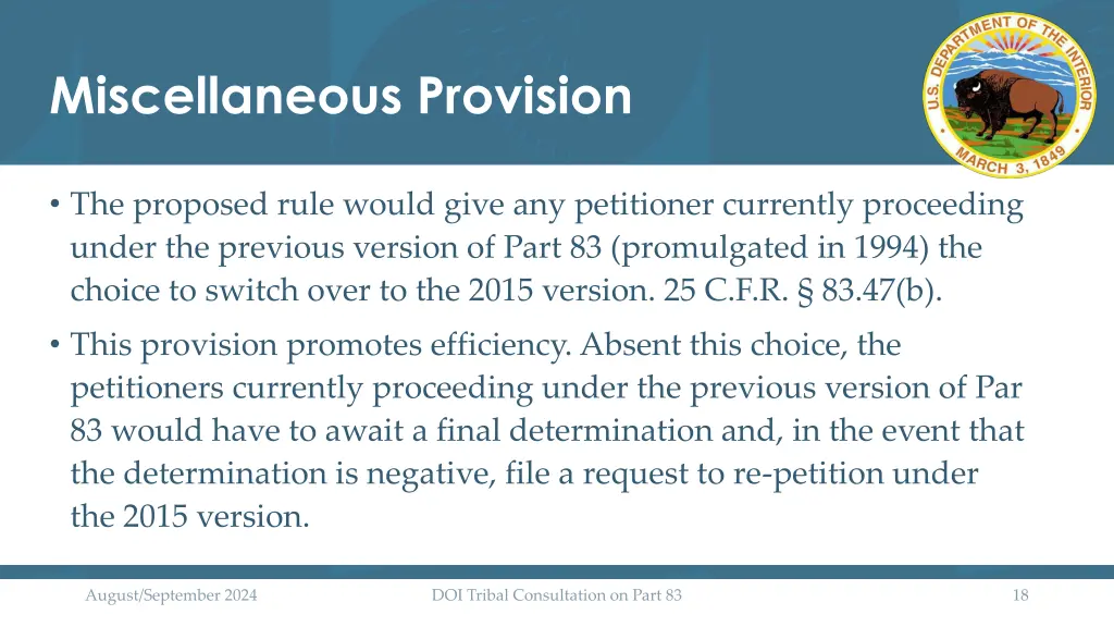 miscellaneous provision