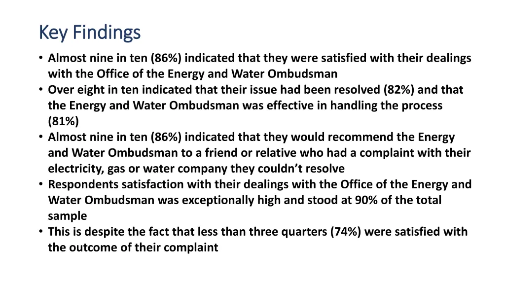 key findings key findings almost nine