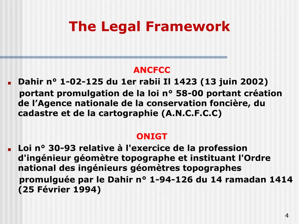 the legal framework