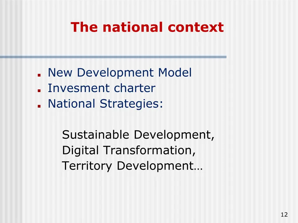 the national context