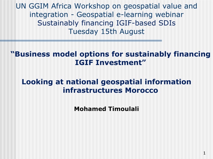 un ggim africa workshop on geospatial value