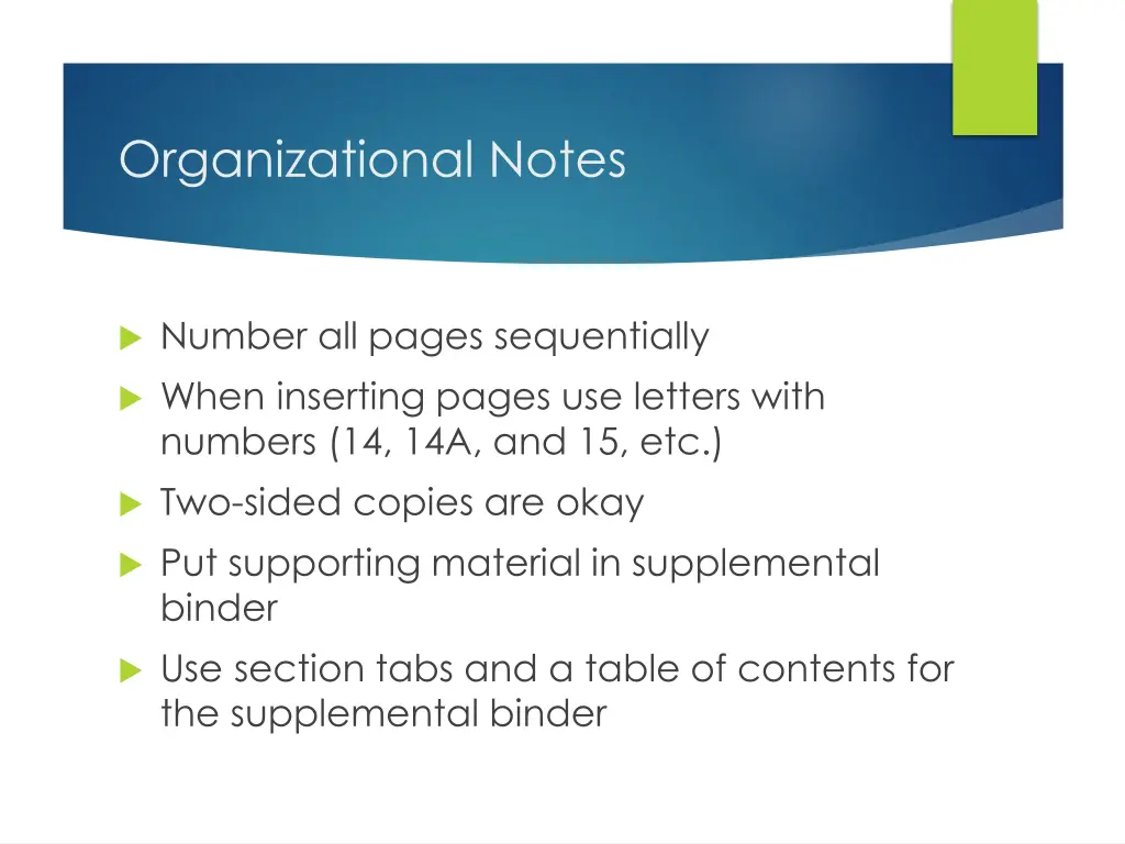 organizational notes 1