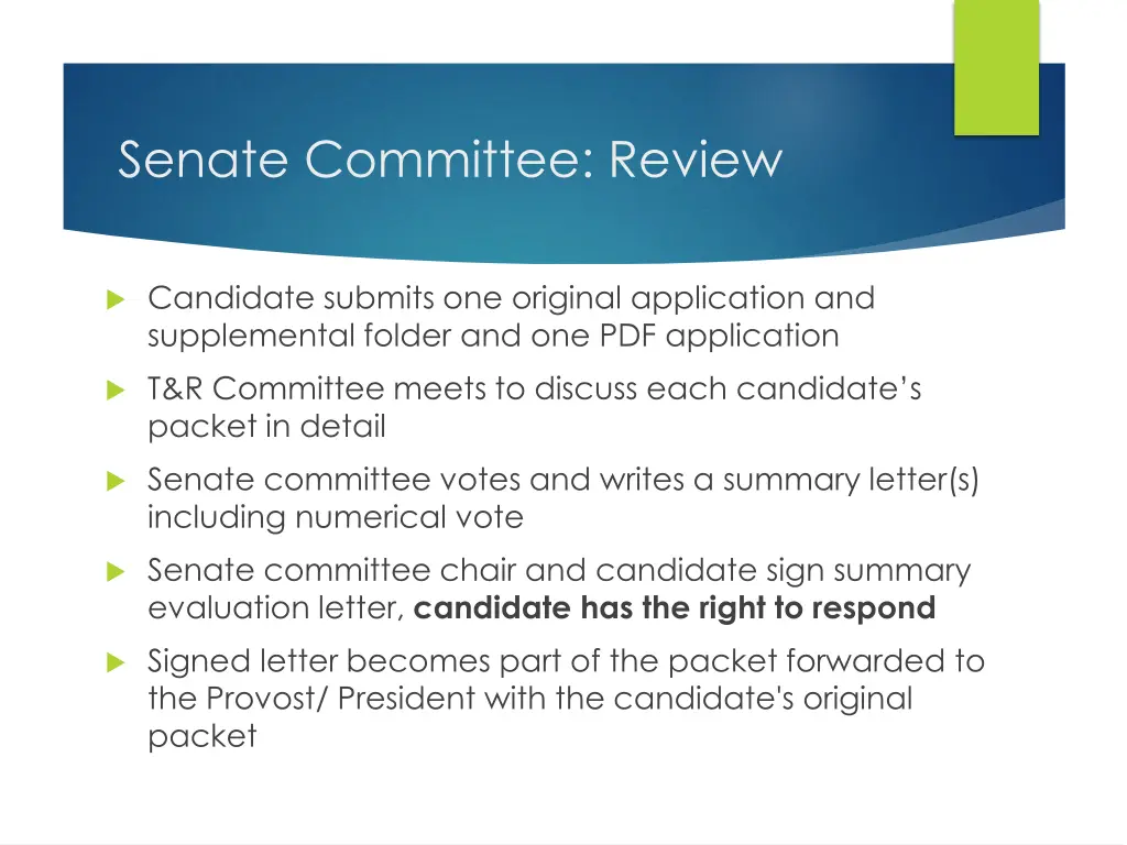 senate committee review