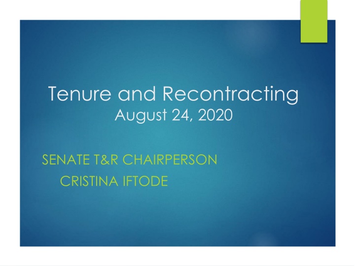 tenure and recontracting august 24 2020