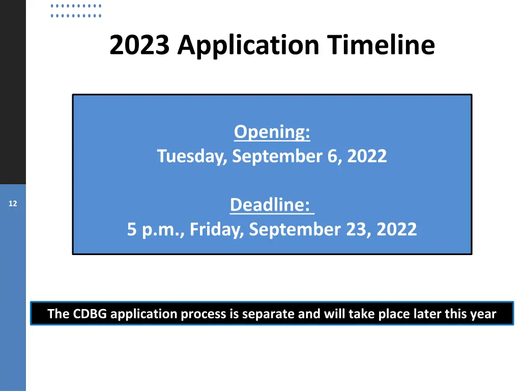 2023 application timeline