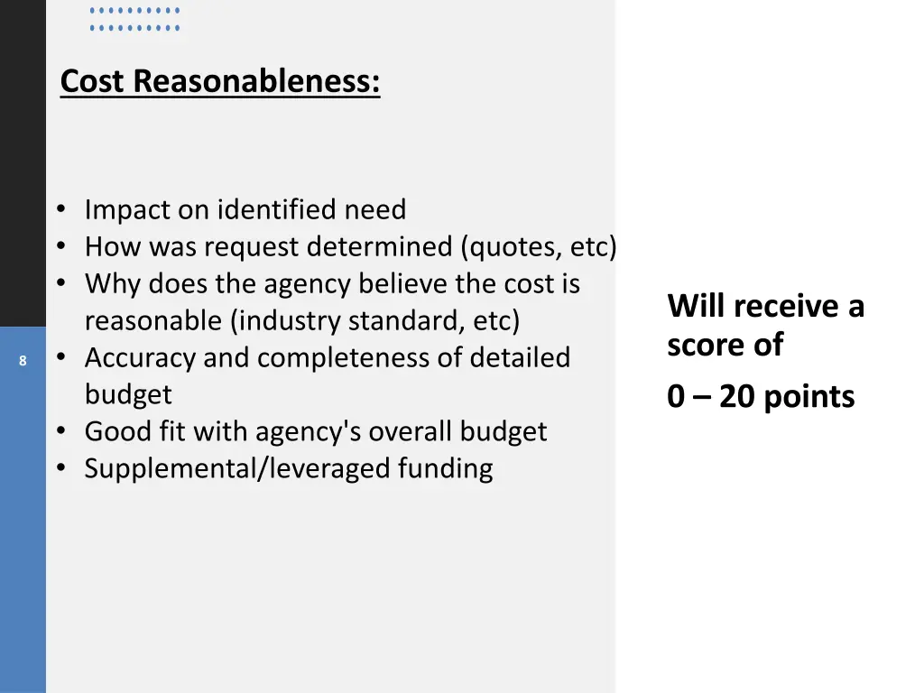 cost reasonableness