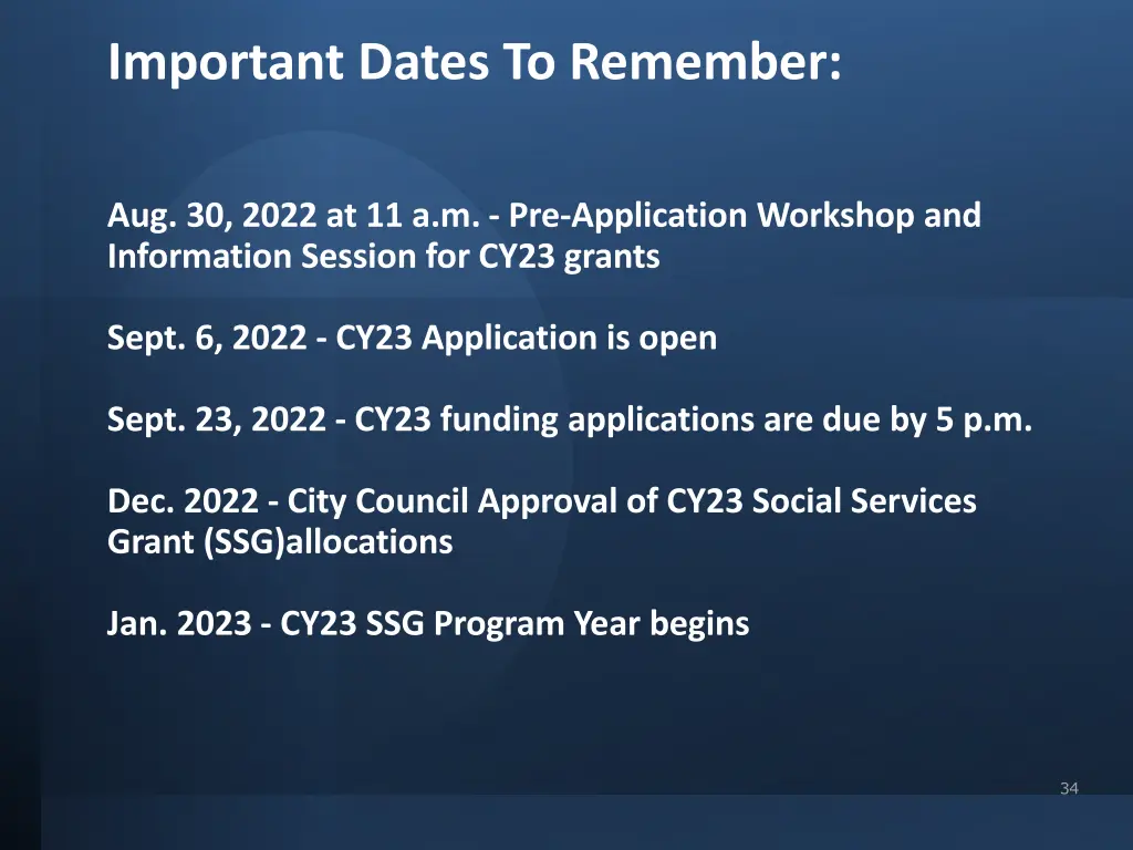 important dates to remember