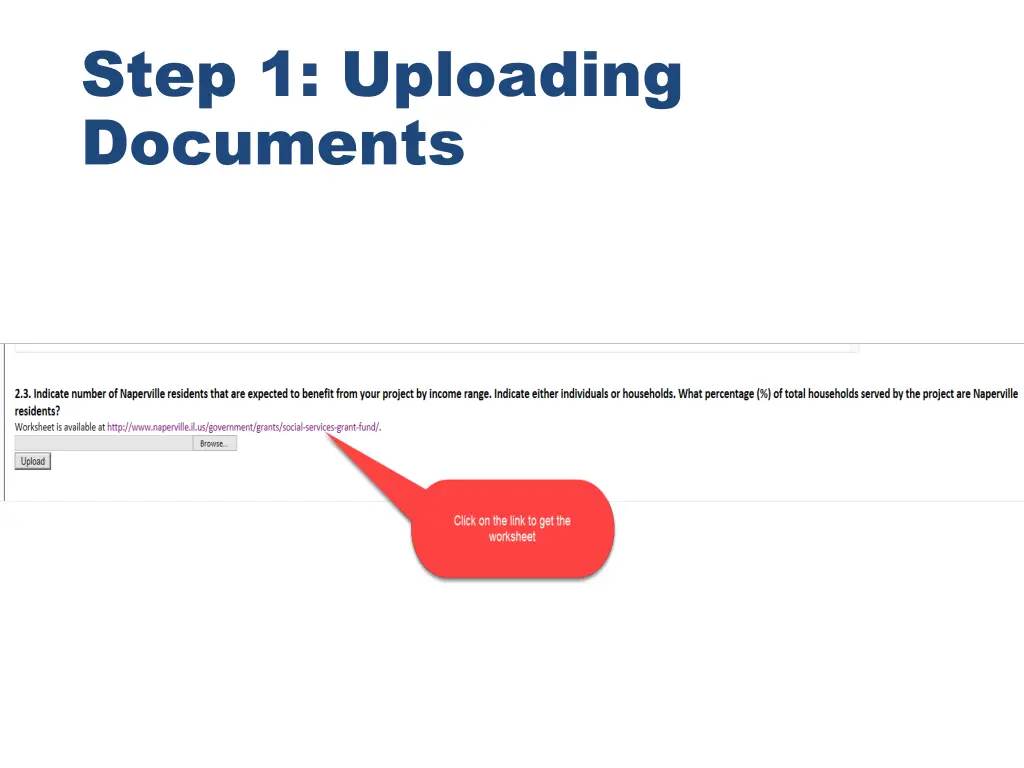 step 1 uploading documents