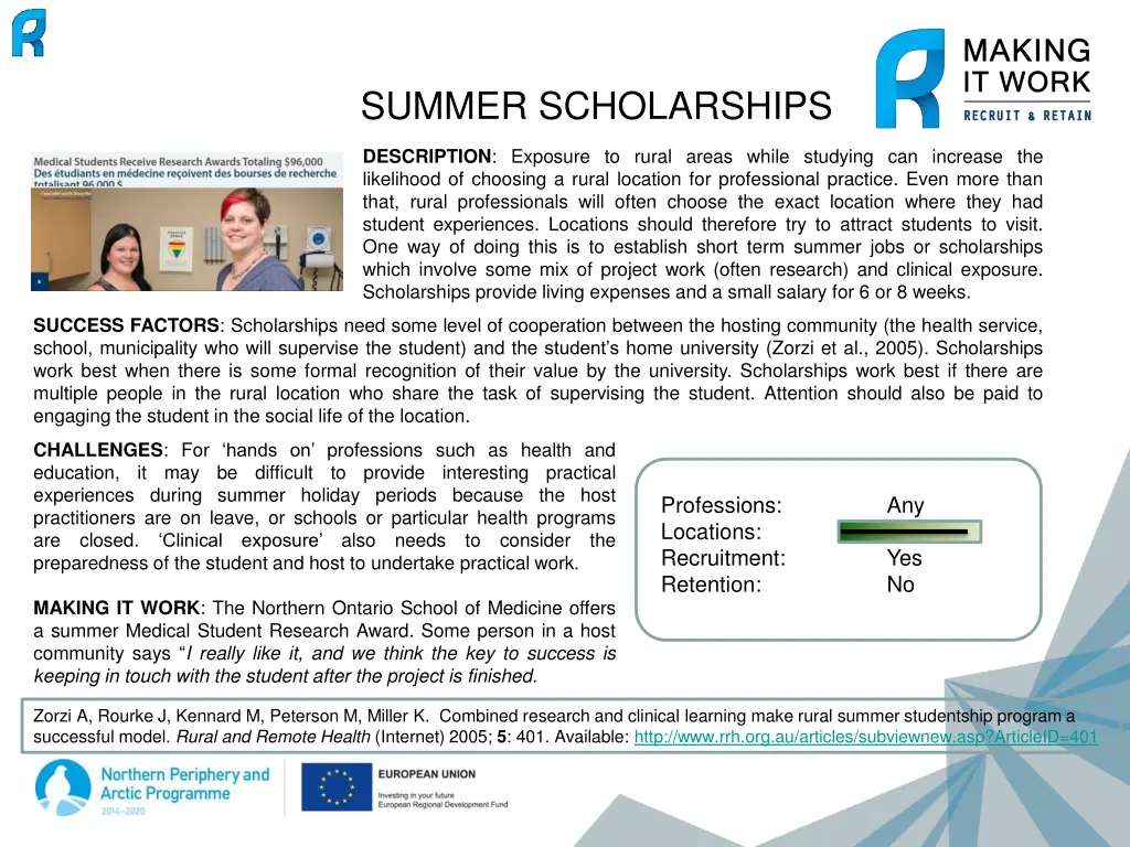 summer scholarships