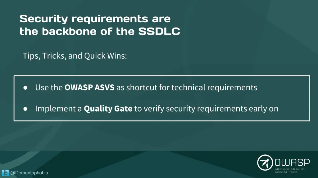 security requirements are the backbone 1
