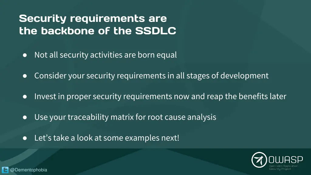security requirements are the backbone