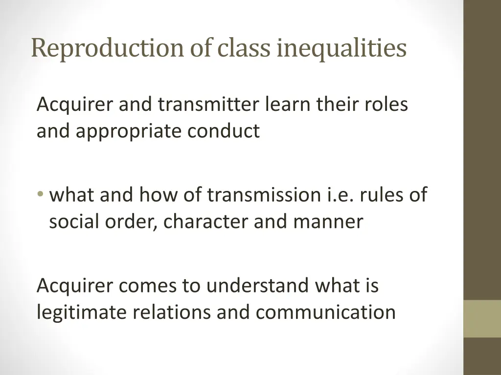 reproduction of class inequalities