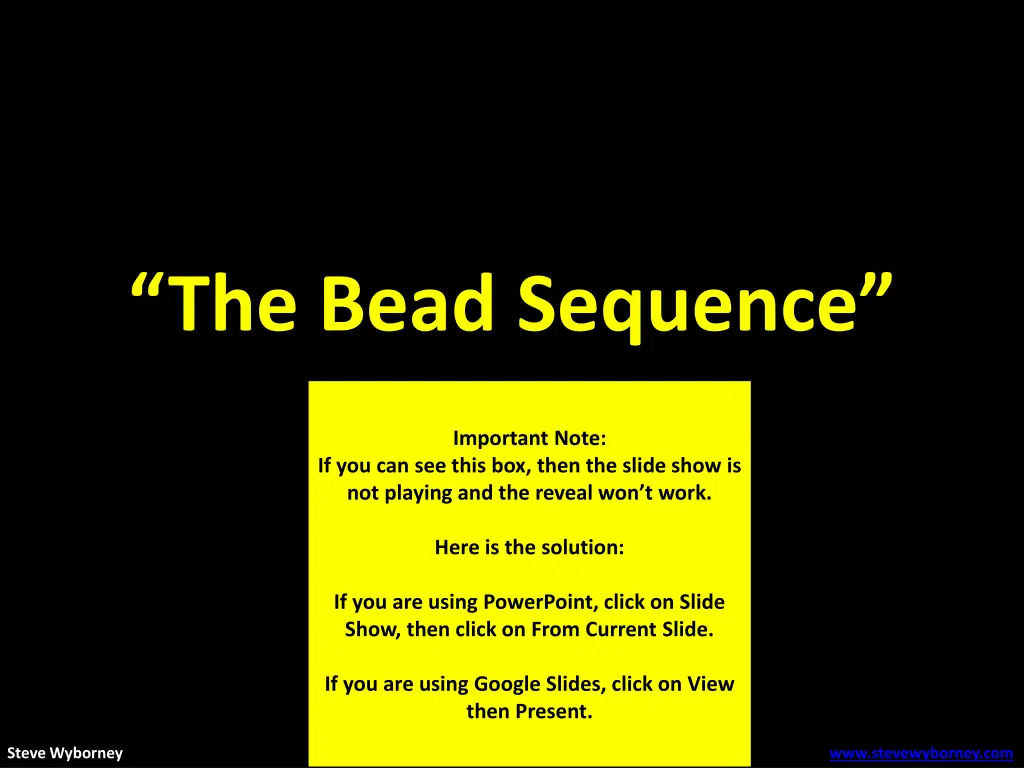 the bead sequence 1