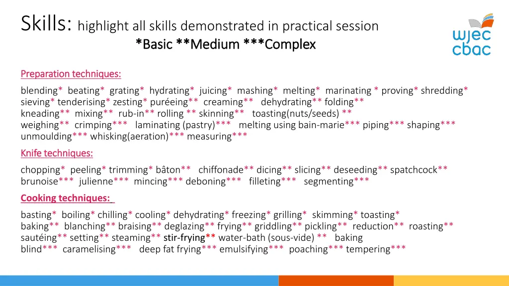 skills highlight all skills demonstrated